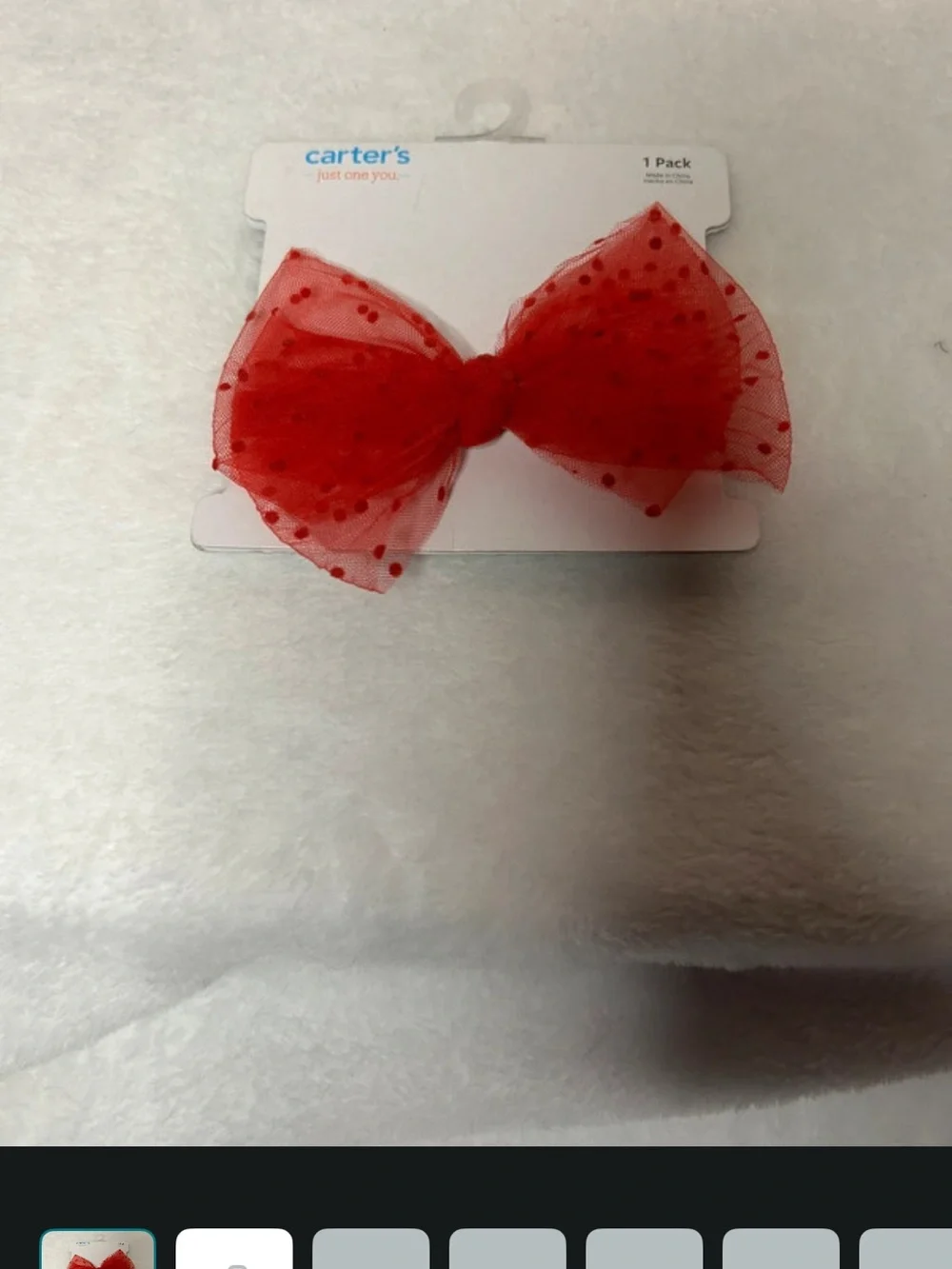 Carter's Red Polka Dot Tulle bow head band